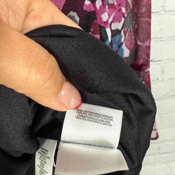 Kasper Blouse Women Plus 3X Floral Cottage Sheer Bell Sleeve Sheer Office Career - Picture 5 of 13